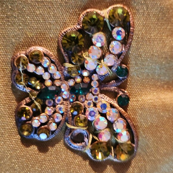 Bonus matching purse! Benjamin Adams satin bling double open toe - Picture 4 of 5